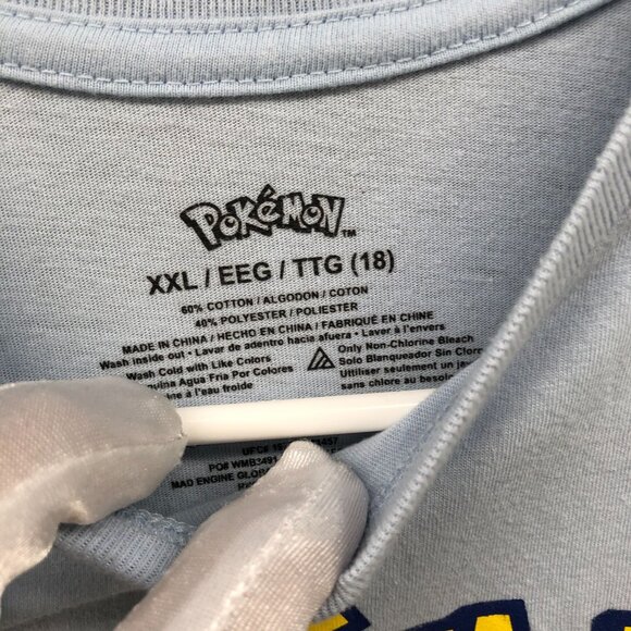 Pokemon Youth XXL (18) Pikachu T Shirt Blue Short Sleeve Crewneck Tee Teen - Picture 5 of 7